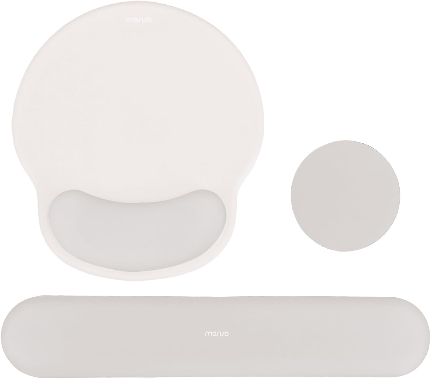 MOSISO Wrist Rest Support for Mouse Pad&Keyboard Set. Circle Curved Ergonomic Mousepad&Coaster Non-Slip Base Home/Office Pain Relief&Easy Typing Pad with Soft Cloth&Silicone Lining. Antique Green