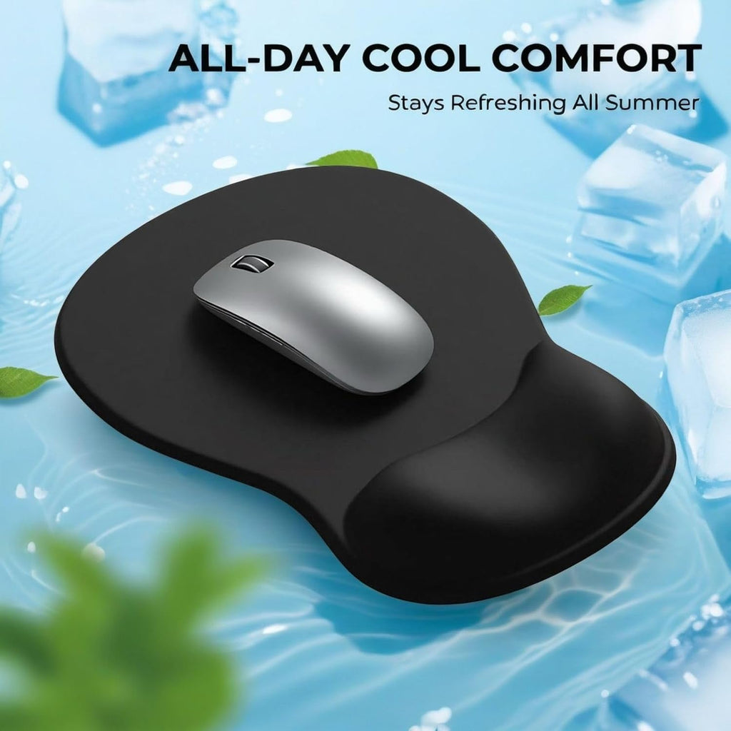 EooCoo Ergonomic Mouse Pad with Gel Wrist Rest Support Middle Concave Design. Relieve Wrist Pain Mousepad. Non-Slip Base for Laptop. Computer. Office Desk Accessories. Carpal Tunnel Syndrome