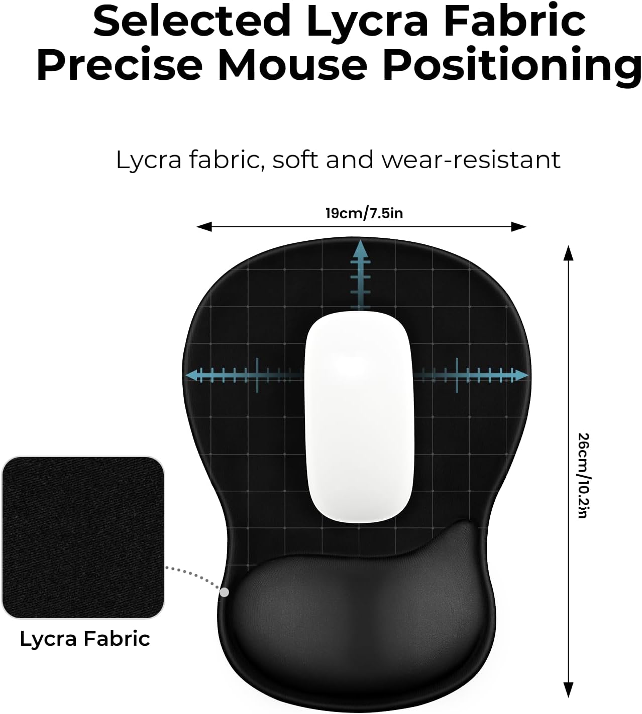 EooCoo Ergonomic Mouse Pad with Gel Wrist Rest Support Middle Concave Design. Relieve Wrist Pain Mousepad. Non-Slip Base for Laptop. Computer. Office Desk Accessories. Carpal Tunnel Syndrome