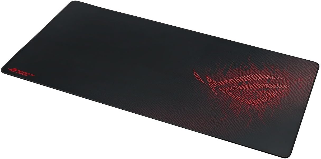ASUS ROG Sheath Gaming Mouse Pad – 35.4 x 17.3. Extra-Large Surface. Pixel-Precise Tracking. Anti-Fray Stitched Edges. Non-Slip Base - Black/Red