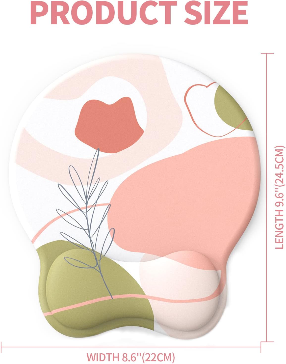 eulps Mouse Pad with Wrist Rest. Comfortable Computer Mousepad with Gel Wrist Support Smooth Surface and Non-Slip PU Base for Pain Relief. Laptop. Office & Home (Rose)