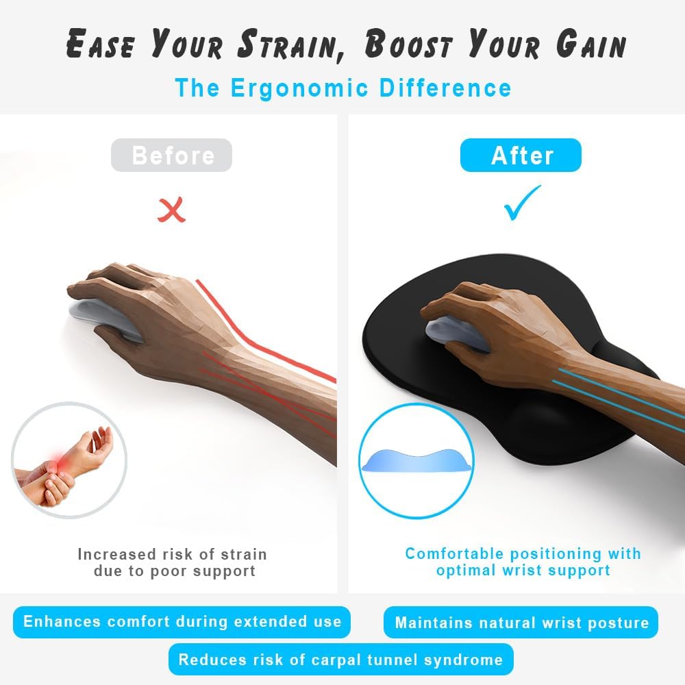 DEMON CHEST ErgoComfort Gel Wrist Rest Mouse Pad-Ergonomic Office Mousepad with Wrist Support-Non-Slip. Design Desk Accessories Mat for Home&Game Decor (02Pink Serenity)