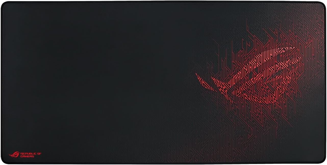 ASUS ROG Sheath Gaming Mouse Pad – 35.4 x 17.3. Extra-Large Surface. Pixel-Precise Tracking. Anti-Fray Stitched Edges. Non-Slip Base - Black/Red