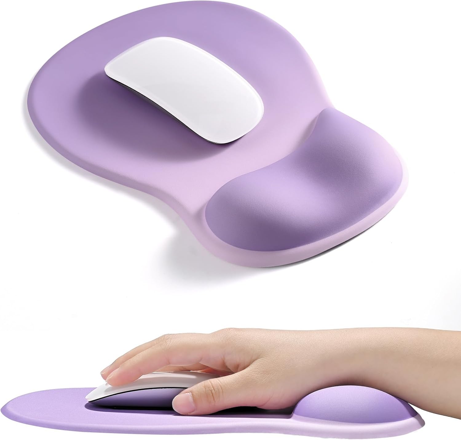 EooCoo Ergonomic Mouse Pad with Gel Wrist Rest Support Middle Concave Design. Relieve Wrist Pain Mousepad. Non-Slip Base for Laptop. Computer. Office Desk Accessories. Carpal Tunnel Syndrome