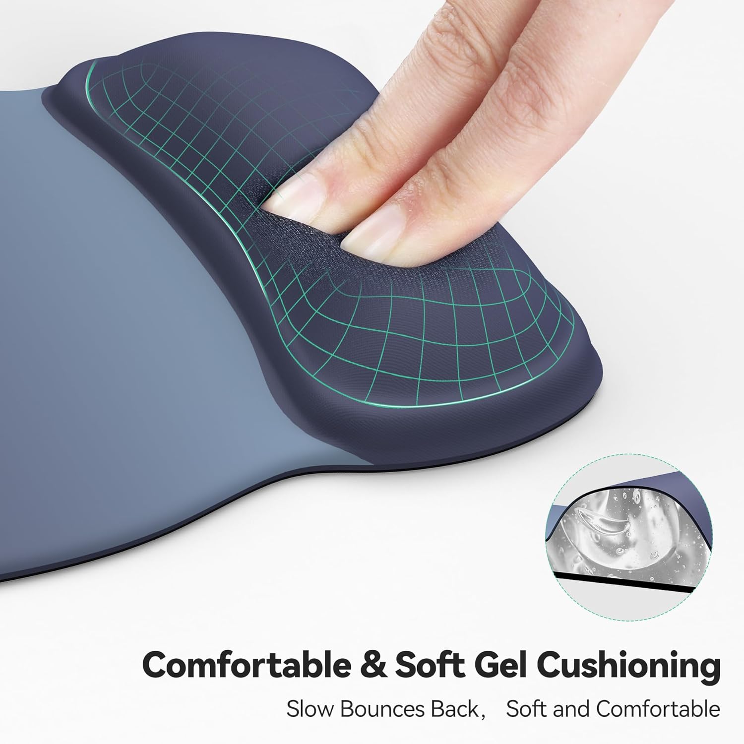 TECKNET Gel Mouse Pad with Wrist Rest. Ergonomic Office Mousepad with Wrist Support - Non-Slip & Smooth Surface Comfortable Desk Accessories Mat for Office. Gaming and Study - Gradient