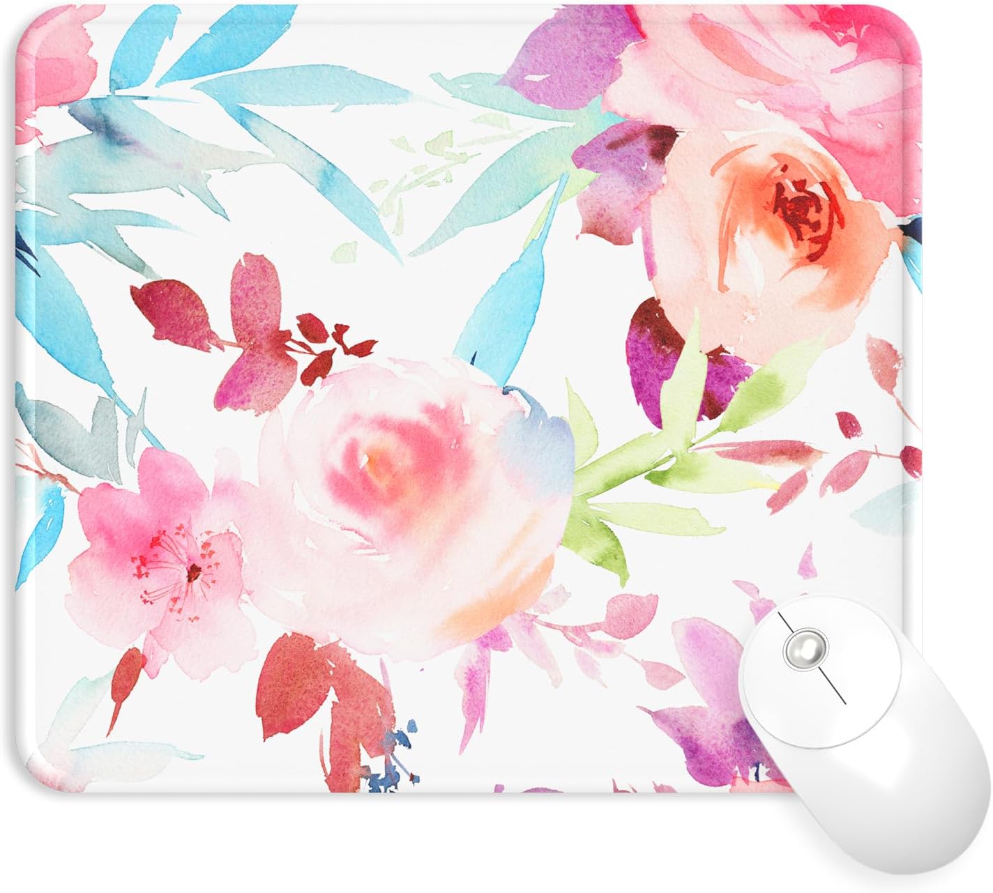 eulps Mouse Pad with Wrist Rest. Comfortable Computer Mousepad with Gel Wrist Support Smooth Surface and Non-Slip PU Base for Pain Relief. Laptop. Office & Home (Rose)