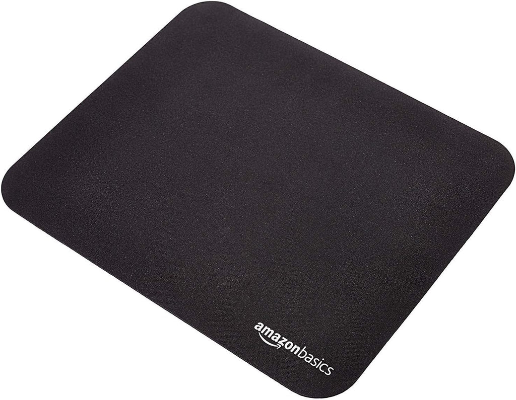 Amazon Basics Square Mouse Pad. Cloth with Rubberized Base. Standard. Black. 12.4L x 10.6W inches