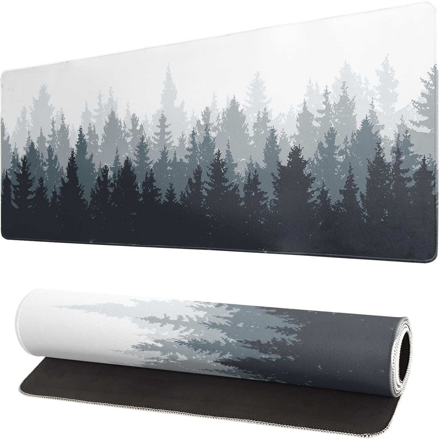 Japanese Sea Wave Large Mouse Pad. Anime Black Gaming. Extended Kanagawa Mat Desk Pad. 3mm Thick Long Non-Slip Rubber Base Mice Pad. 31.5 X 11.8 Inch