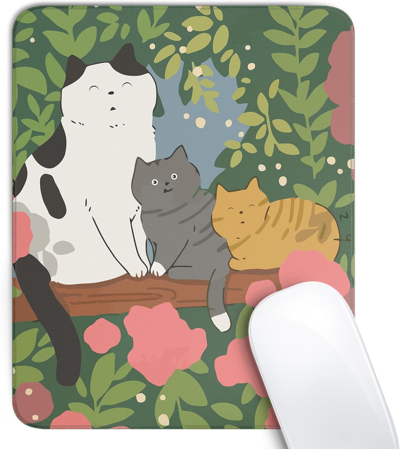 Cute Black Cat Mouse Pad.Kawaii Anime Cat Mouse Pads for Wireless Mouse Desk Accessories.10X8 Travel Mousepad with Non-Slip Rubber Base. Stitched Edge Mouse Pads for Desk.Computers.Laptop.Office